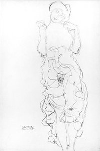 Nudo in piedi con le braccia alzate, c.1917/18 da Gustav Klimt