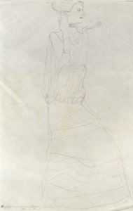 Donna in Piedi con Mani Alzate da Gustav Klimt