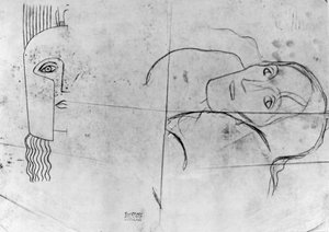 Studi per Ver Sacrum 1900 - Pallade Atena e una Testa Tragica, 1897-98 da Gustav Klimt