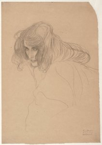 Studio della testa di una donna in profilo di tre quarti Studio per Lussuria nel Fregio di Beethoven, c.1901-1902
