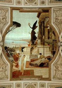 Burgtheatre (teatro di corte) di Vienna, scalinata (a sinistra): Teatro antico di Taormina da Gustav Klimt