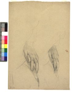 Zwei Handstudien, Finger ans Ohr gelegt da Gustav Klimt