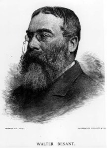 Sir Walter Besant (1836-1901) inciso da Gustav Kruell da una fotografia di Elliot & Fry da Gustav Kruell