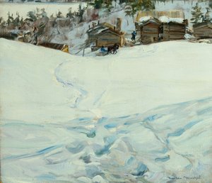 Fattoria di montagna in paesaggio invernale da Gustav Wentzel