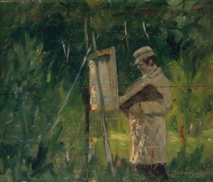 Pittore vicino al cavalletto