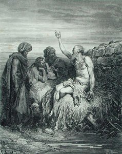 Giobbe e i suoi amici, inciso da J. Regnier, c.1868 da Gustave (after) Dore