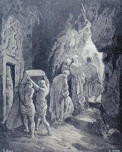 La sepoltura di Sara, inciso da Heliodore Joseph Pisan, c.1868 da Gustave (after) Dore