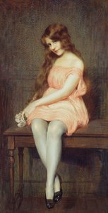 Giovane Ragazza in un Vestito Rosso da Gustave Brisgand