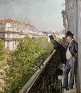 Un balcone, Boulevard Haussmann, 1880 da Gustave Caillebotte