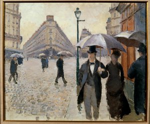 Una Strada di Parigi con Tempo Piovoso (Place de l