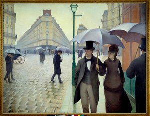 Una strada di Parigi in tempo piovoso nel 1877