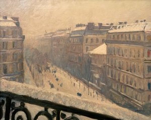 Boulevard Haussmann, effetto neve da Gustave Caillebotte
