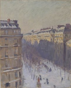 Boulevard Haussmann, effetto neve da Gustave Caillebotte
