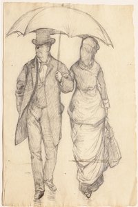 Uomo e donna sotto un ombrello da Gustave Caillebotte