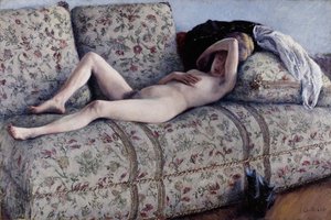 Nudo sul divano da Gustave Caillebotte