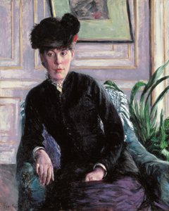 Ritratto di una giovane donna in un interno (Portrait de Mme H), c.1877 da Gustave Caillebotte