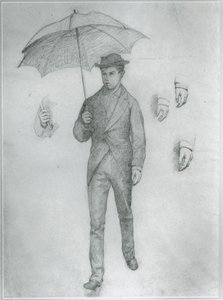 Studio per Giovane con ombrello