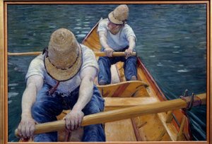 I canoisti che remano sull