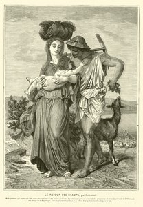 Contadini romani antichi che tornano a casa dopo una giornata nei campi da Gustave Clarence Rodolphe Boulanger