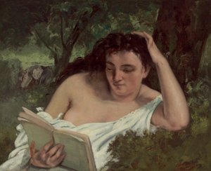 Una giovane donna che legge, c. 1866-1868 da Gustave Courbet
