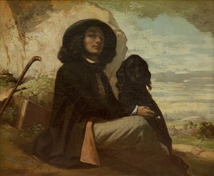 Courbet con il suo cane nero