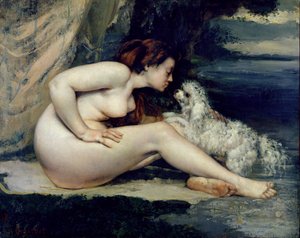 Nudo femminile con un cane (Ritratto di Leotine Renaude) 1861-62