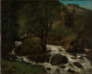 Ruscello nella foresta, Jura, 1860s da Gustave Courbet