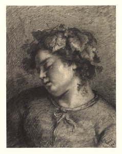 Testa di baccante addormentata da Gustave Courbet