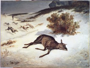 Cerva costretta nella neve, 1866 da Gustave Courbet