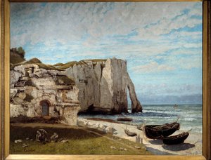 La scogliera di Etretat dopo la tempesta