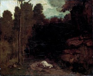 Paesaggio con un cavallo morto, 1850s da Gustave Courbet