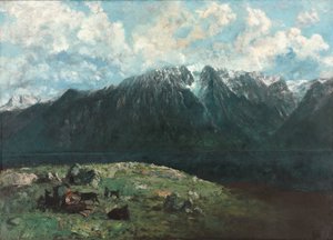 Vista Panoramica delle Alpi, Les Dents du Midi da Gustave Courbet