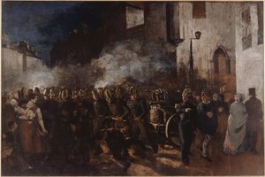 Pompieri che corrono a un incendio