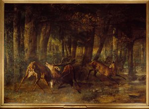 Rut primaverile, combattimento di cervi da Gustave Courbet