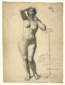 Nudo femminile in piedi da Gustave Courbet