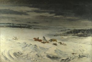 La diligenza nella neve da Gustave Courbet
