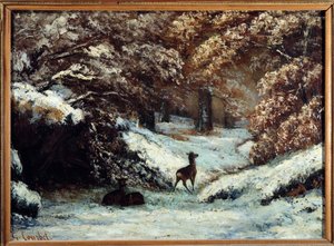 La consegna dei cervi in inverno da Gustave Courbet