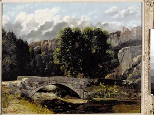Veduta del ponte di Saint Sulpice a Fleurier, Svizzera da Gustave Courbet