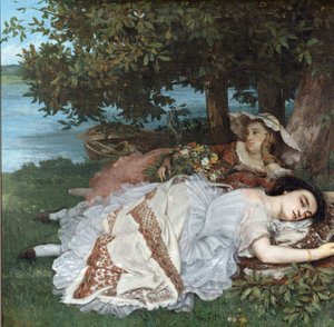 Giovani signore sulla riva della Senna da Gustave Courbet