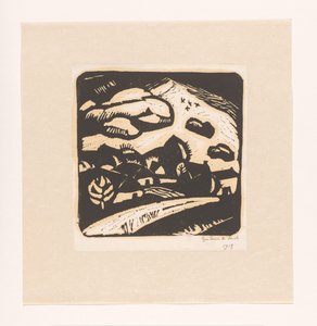 Paesaggio con case, strada e montagna da Gustave De Smet (signed by artist)