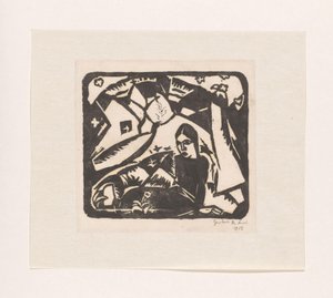 Donna seduta in un paesaggio da Gustave De Smet (signed by artist)