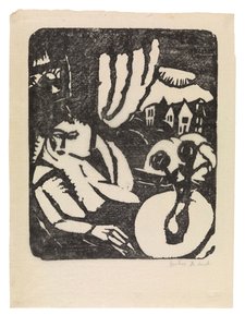 Olandese: Interieur o donna seduta alla finestra da Gustave de Smet