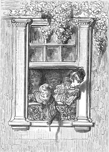 Una scena sul balcone da Gustave Dore