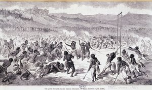 Una partita di pallone tra gli indiani Choctaw - incisione di Gustave Doré da Gustave Dore