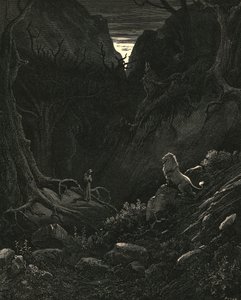 Un leone venne, contro di me come apparve, c1890 da Gustave Dore