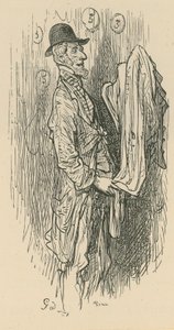 Un uomo che tiene un tessuto da Gustave Dore