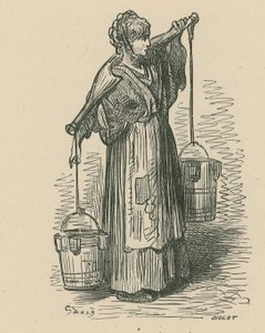 Una donna che porta due secchi da Gustave Dore