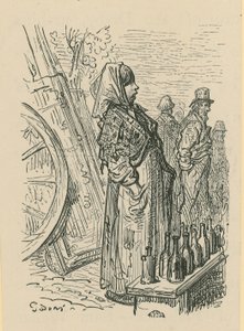 Una donna che vende bottiglie di vetro da Gustave Dore
