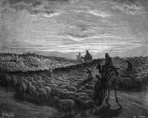 Abramo in viaggio verso Canaan da Gustave Dore