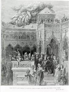 Tutta la loro vita era impiegata non da leggi, statuti o regole, ma secondo la loro volontà e libero arbitrio, dopo Gargantua (1534) di François Rabelais (1483-1553). Incisione di Gustave Doré (1832-1883) da Gustave Dore